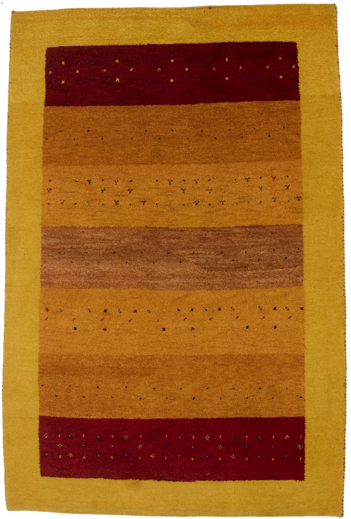 Golden Yellow Tribal 4X6 Indo-Gabbeh Oriental Rug