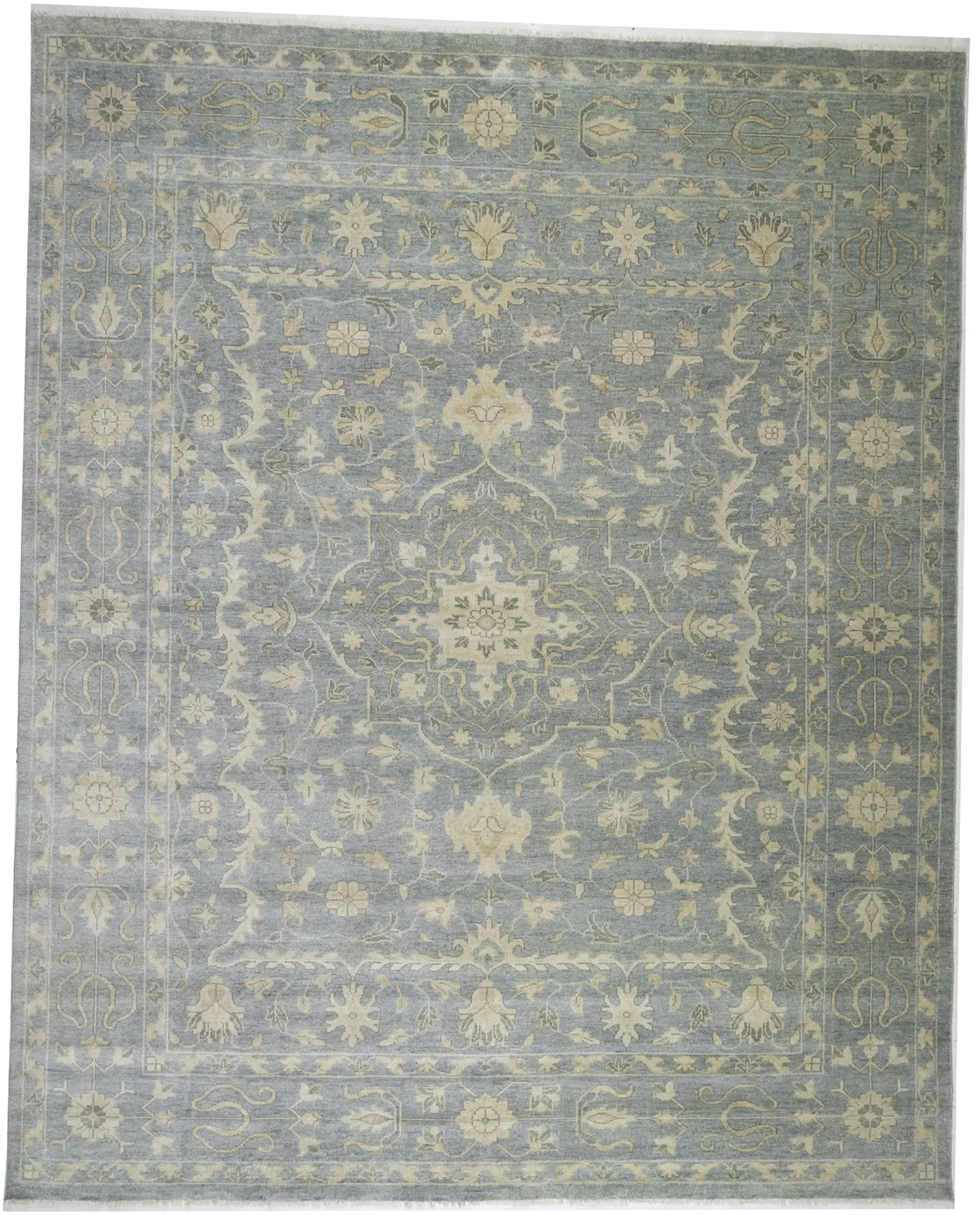 Muted Gray Floral 12X15 Transitional Oriental Rug