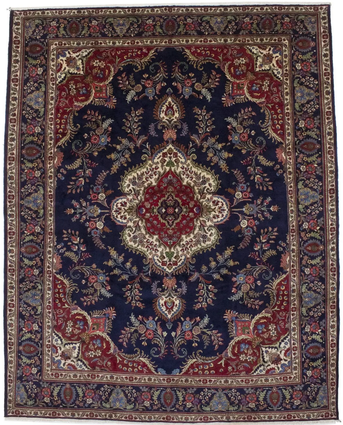 Vintage Purple-navy Traditional 10X13 Tabriz Persian Rug