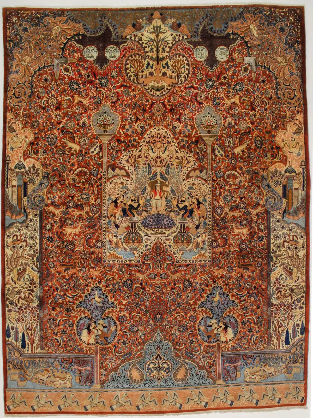 Semi Antique Rust Brown Traditional 10X13 Kashmar Persian Rug