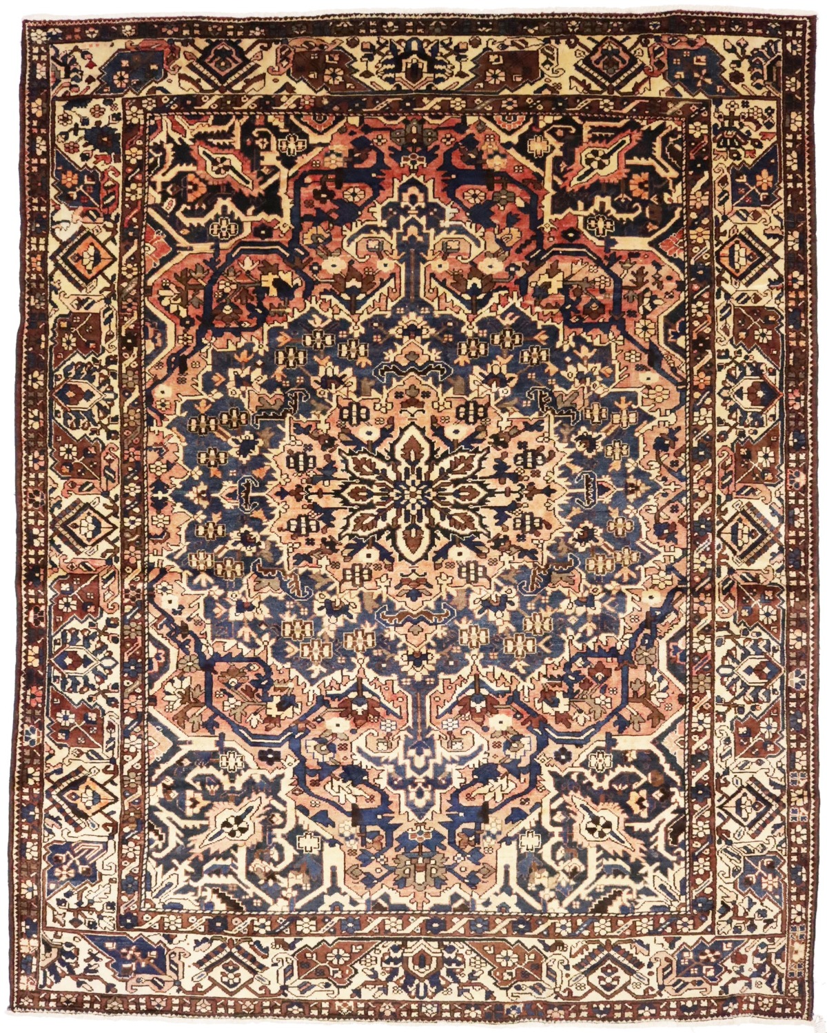 Semi Antique Floral 9'9X12'3 Bakhtiari Persian Rug