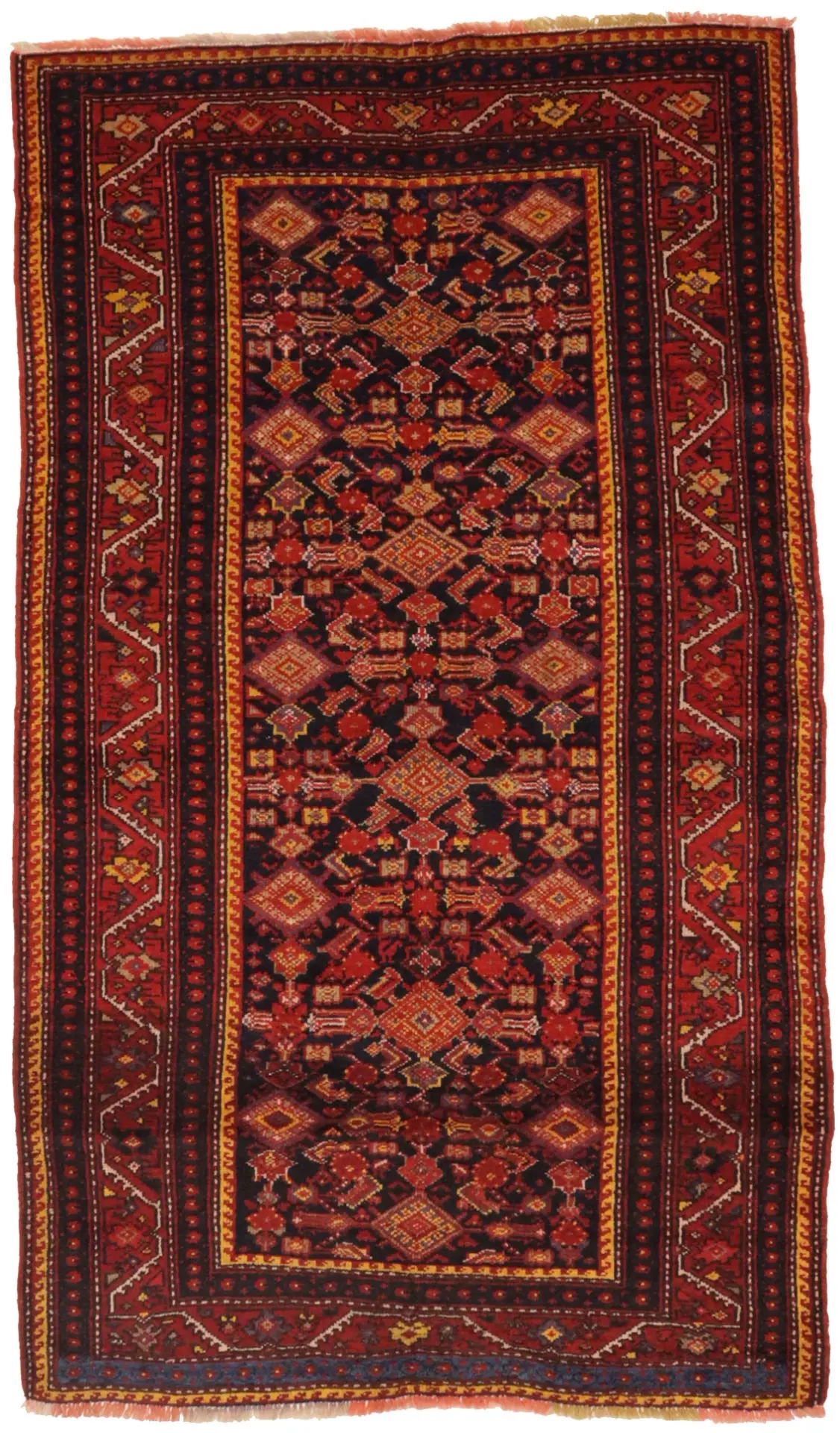 Semi Antique Red Tribal 4X7 Shirvan Persian Rug