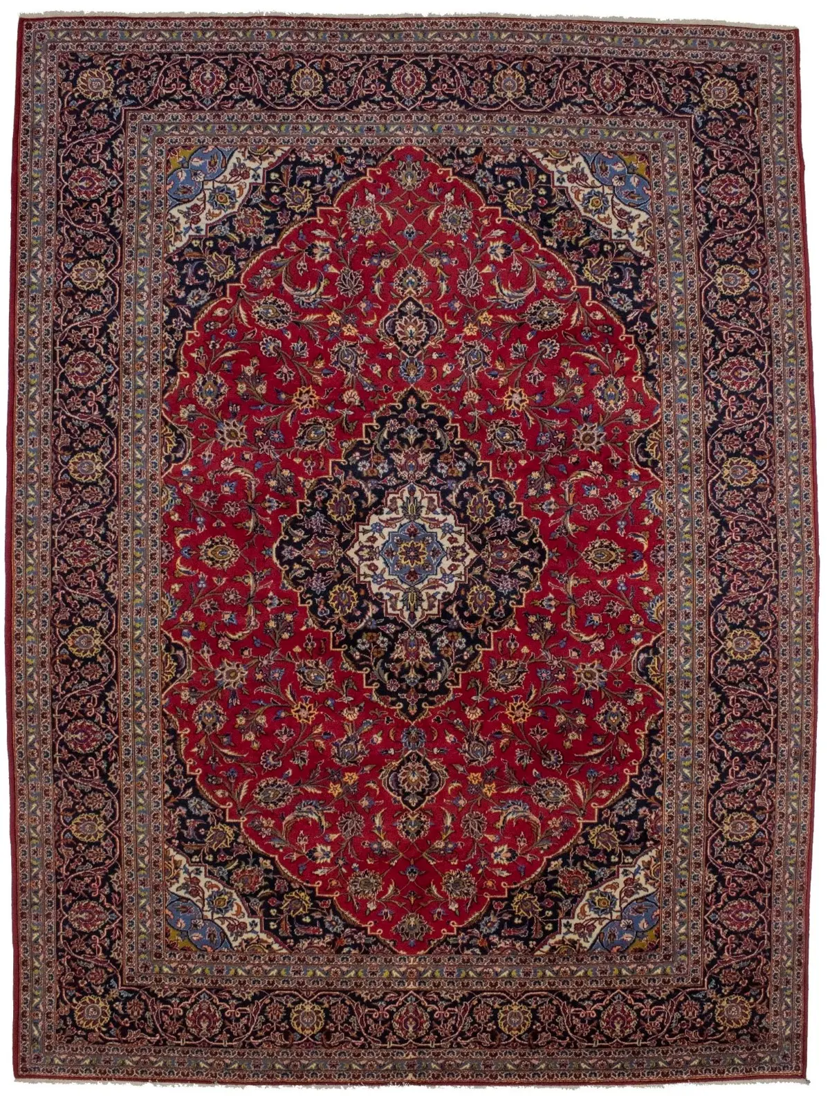 Vintage Red Traditional 10X13 Ardakan Kashan Persian Rug
