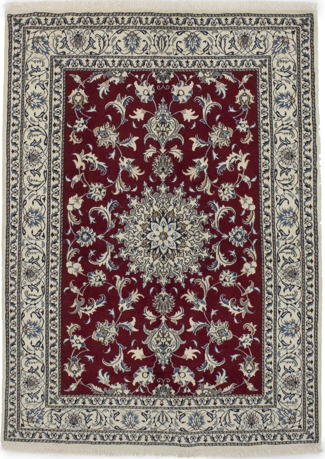 Vintage Red Floral Classic 5'4X7'7 Nain Persian Rug