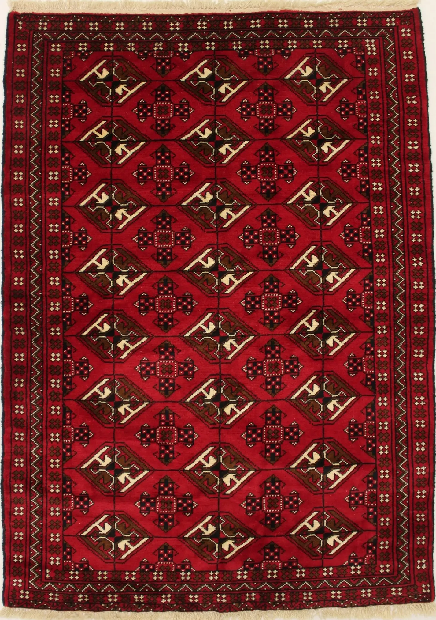 Red Tribal 4'5X6'3 Turkoman Persian Rug