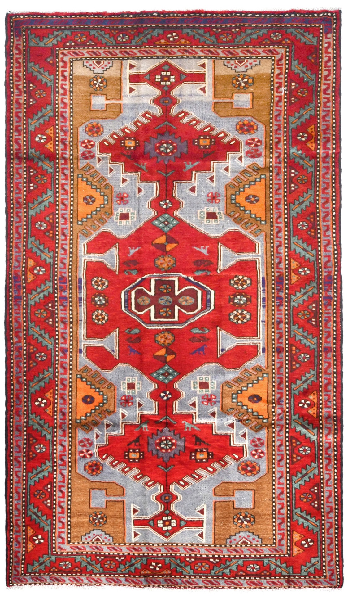 Vintage Tribal Red 4X7 Hamedan Persian Rug