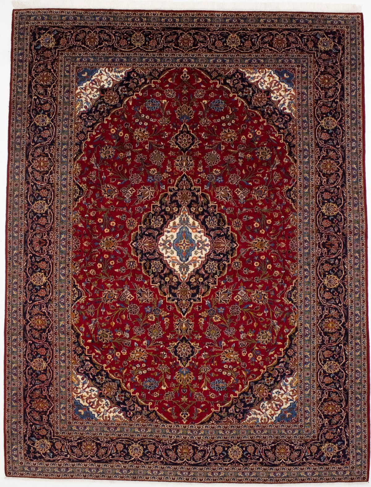 Vintage Red Traditional 10X13 Kashan Persian Rug