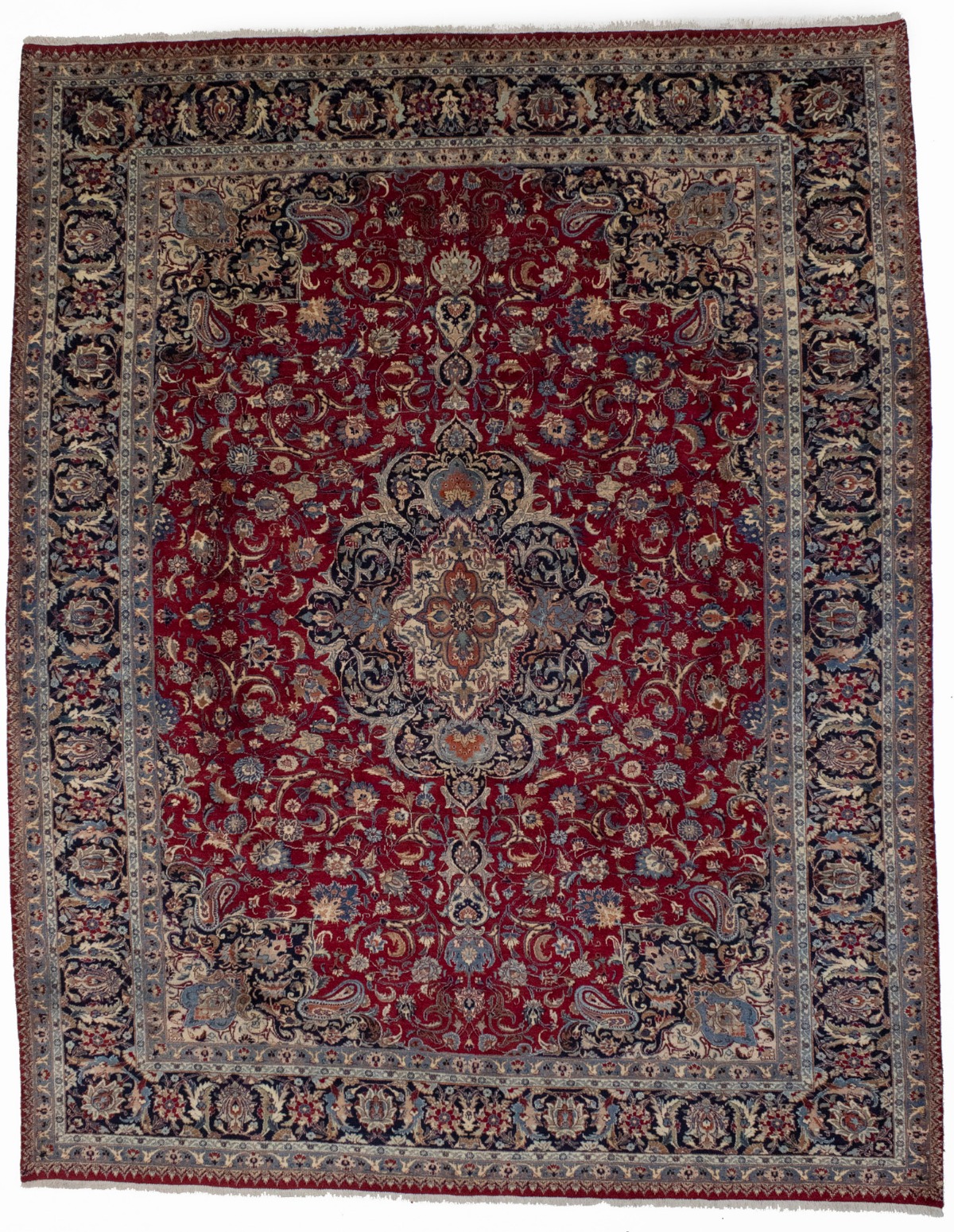 Vintage Red Traditional 9'7X12'4 Kashmar Persian Rug