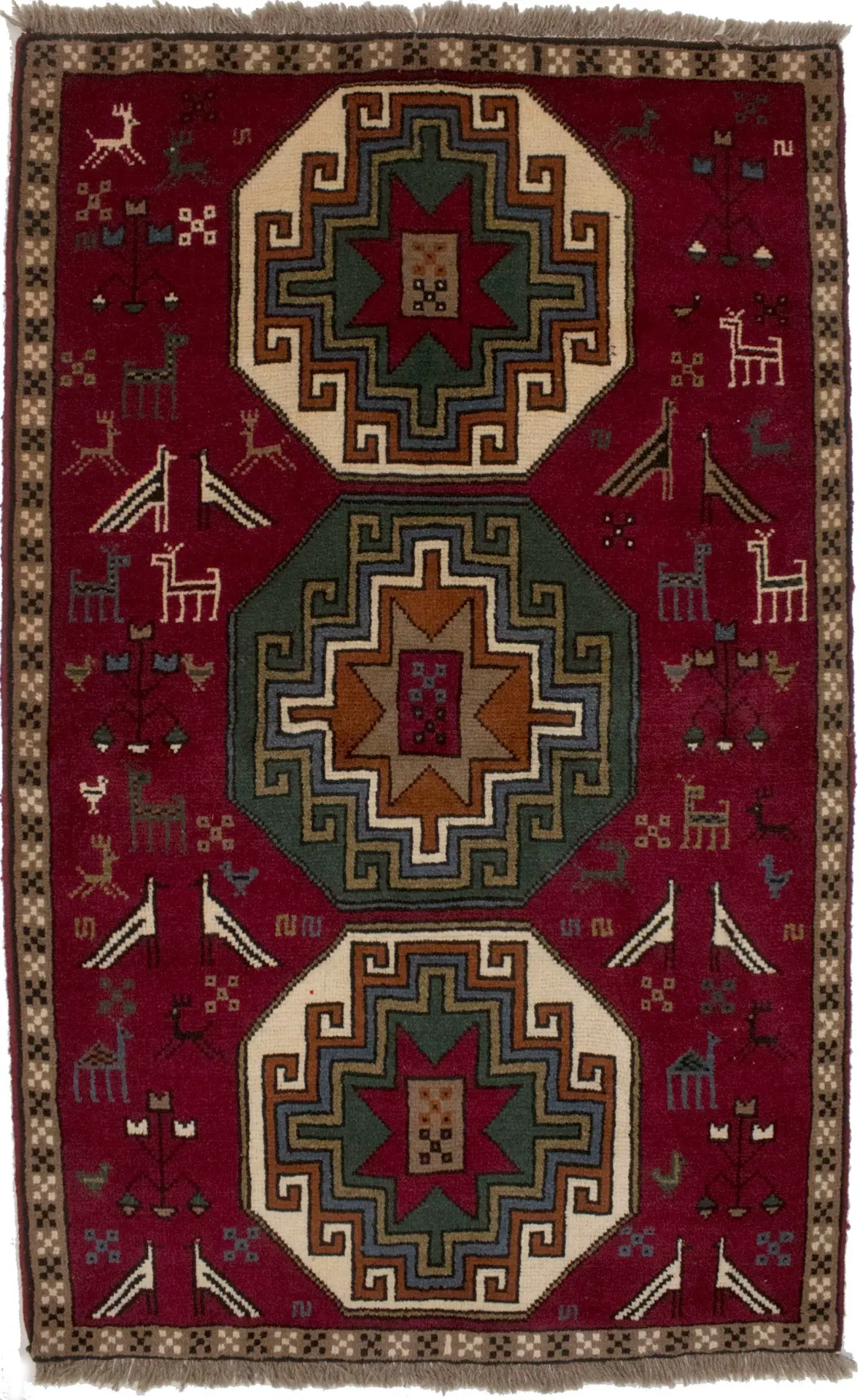 Red Tribal 4X6 Ghoochan Persian Rug