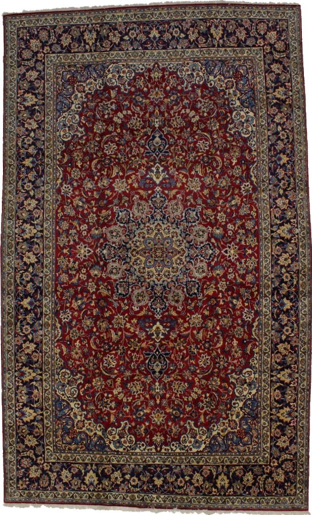 Vintage Red Traditional 10x17 Najafabad Persian Rug