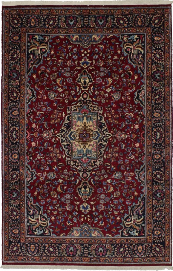 Vintage Red Traditional 7X10 Sabzevar Persian Rug
